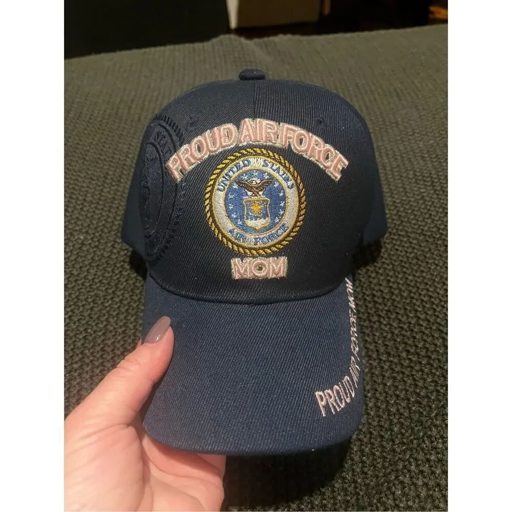 U.S. Warriors Proud Air Force Mom Heavily Embroidered Baseball Cap Hat O/S NWOT
